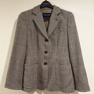 Vintage Giorgio Armani Borgo 21 Elegant Houndstooth Wool Cashmere Jacket Sz 42